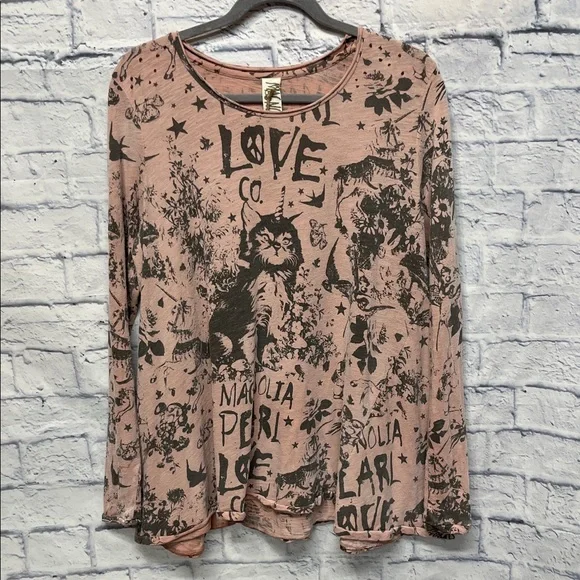NWT-Free People Magnolia Pearl Love Cat Long Sleeve - Picture 4 of 9